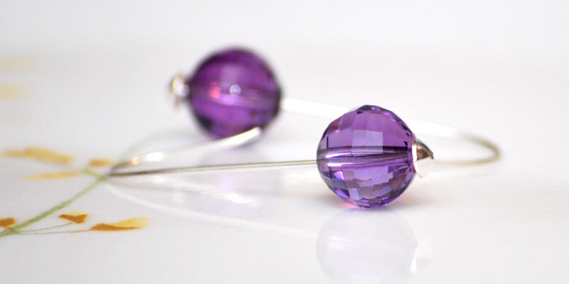 AAA royal purple amethyst checker faceted 10mm rounds